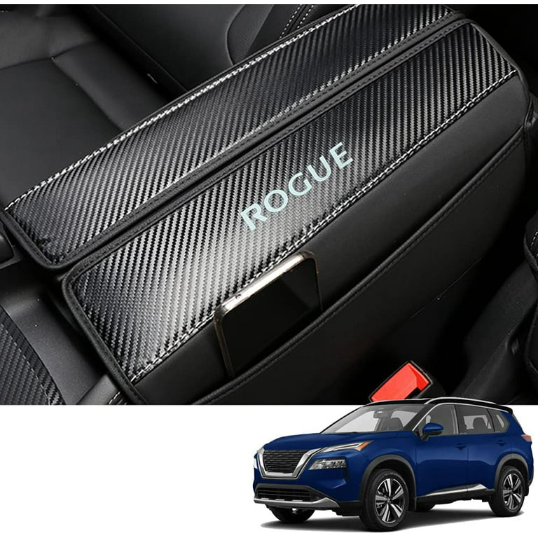 Xinrsheag Leather Center Console Cover Armrest Pad Protector Armrest Box  Cover Accessories Keep Your Armrest in a More Comfortable Feeling(Carbon  fiber style) for Nissan Rogue(2021 2022) 