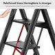 thumbnail image 5 of Escalera plegable de 4 peldaños estantería portátil taburete antideslizante ligera para hogar y oficina capacidad de 150 kg 4 negro, 5 of 8