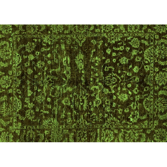 Ahgly Company Indoor Rectangle Abstract Green Modern Area Rugs, 5' x 8'