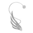 thumbnail image 1 of pieza de aretes de lujo románticos de aleación con forma de ala de ángel y diamantes de imitación, joyería para fiesta, izquierda, 1 of 5