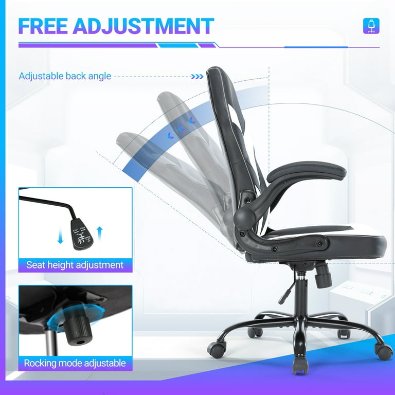 Yoyomax Ergonomic Gaming Chair High Back Computer Desk Chair with Adjustable Armrests PU Leather Walmart