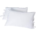 thumbnail image 5 of White Pillowcases with Bow Ties Pure Cotton King Size 2 Pieces Solid, 5 of 7