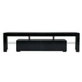 thumbnail image 5 of Ktaxon Modern LED TV Stand for 55/60/65/70" TVs, Black Entertainment Center with 2 Drawwers & RGB Lighting, Gaming Media Console for Living Room, 70.8" x 13.7" x 17.7", 5 of 6