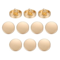 Uxcell 10pcs Metal Flat Button 12.5mm Round Metal Sewing Buttons Mist Gold