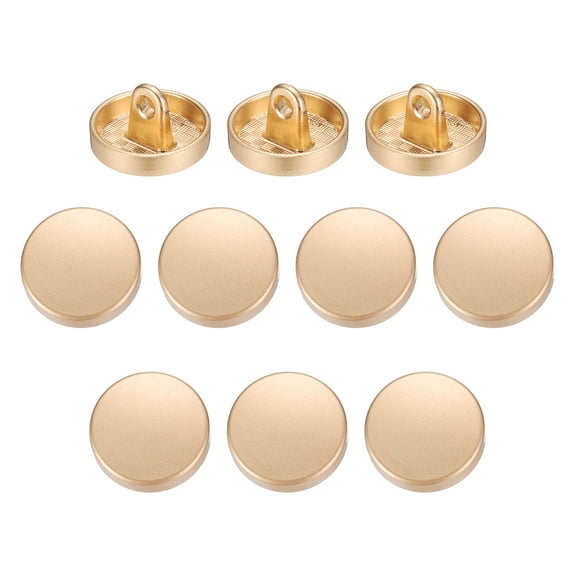 Uxcell 10pcs Metal Flat Button 12.5mm Round Metal Sewing Buttons Mist Gold