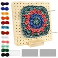 thumbnail image 2 of 7.9Inch Crochet Blocking Board Bamboo Wooden Blocking Board for Knitting and Crochet Projects Reusable Knitting Blocking Board with 20pcs Stainless Steel Rod Pins for Knitting Lover, 2 of 6