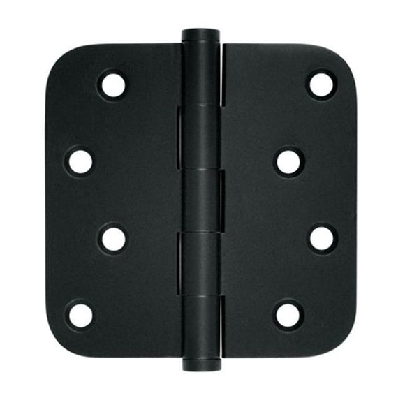 Deltana DSB4R519-RZ 4 x 4 x 0.62 in. Radius Hinge - Zig-Zag, Black - Solid Brass - Pack of 2