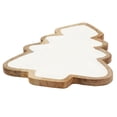 thumbnail image 4 of Tabletops Gallery 14" Mango wood serving tray w/ Enamel White Christmas Tree, 4 of 5