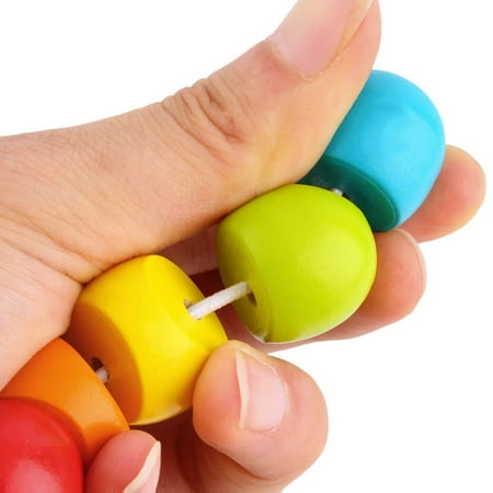 New Filling Wooden Twisty Wiggly Worm Multicolour Sensory Kids Children Boys Girls Colorful Wooden Worm Sensory Wood Bead Toy