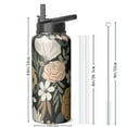 thumbnail image 4 of 32 oz Wide Mouth Fitness Flask Stainless Steel Flowers Themed Themed Handle Lid Double Walled Leak Proof, 4 of 5