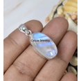 thumbnail image 3 of Pure 925 Sterling Silver Pendant For Women Men, Genuine Oval Rainbow Moonstone Gemstone Unique Handcrafted June Birthstone Jewelry, 3 of 4