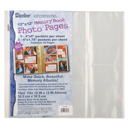 - Darice Scrapbook Refill Page Protectors 12X12 5Pk 4X6