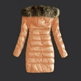 thumbnail image 4 of Women's Winter Faux Jacket With Down Insulation Coat Long Padded Furry Hood Warm Outwear, 4 of 4
