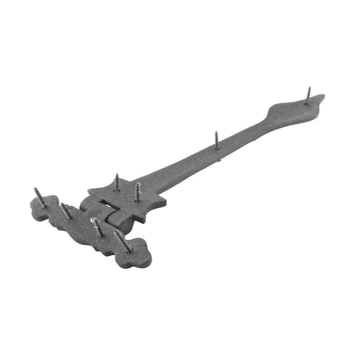 Renovators Supply Black Wrought Iron Strap Hinge 11-1/4 in Spear Tip Flush Mount Heavy Duty Strap Gate and Door Hinges w/Hardware