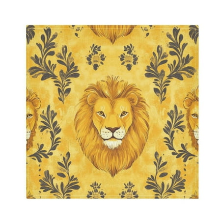 

Napkin Satin Napkin 20*20Inchx6 Kitchen Towel Dinner Plate Towel Decorative Towel Napkin Tea Towel Suitable For Kitchen Table Cartoon Pretty Lion