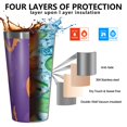 thumbnail image 3 of 16oz Tumblers Halloween Spider Bat Pattern Stainless Steel Vacuum Insulated Double Wall Travel Tumbler Cups Mug with Lid and Straw,Cleaning Brush for Coffee,Tea, 3 of 4