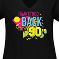 thumbnail image 4 of Inktastic I Want to Go Back to the 90's Women's Plus Size V-Neck T-Shirt, 4 of 5
