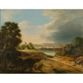 thumbnail image 2 of Fryderyk Skarbek 14x12 Gold Ornate Wood Frame and Double Matted Museum Art Print Titled - Landscape with a Windmill (circa 1850), 2 of 4