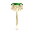 thumbnail image 4 of ANGARA Lab Grown 4.51 Ct Oval Solitaire Emerald Cocktail Ring for Women in 14K Yellow Gold (Size-12x10mm) | May Birthstone, Birthday, Anniversary, Jewelry Gift for Women | Lab-Grown Emerald Ring, 4 of 9