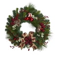 thumbnail image 3 of Nearly Natural 24" Christmas Pine Artificial Wreath w/Ornaments in Green, 3 of 3