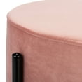 thumbnail image 3 of SAFAVIEH Lisbon Modern Glam Round Ottoman, Dusty Rose, 3 of 10