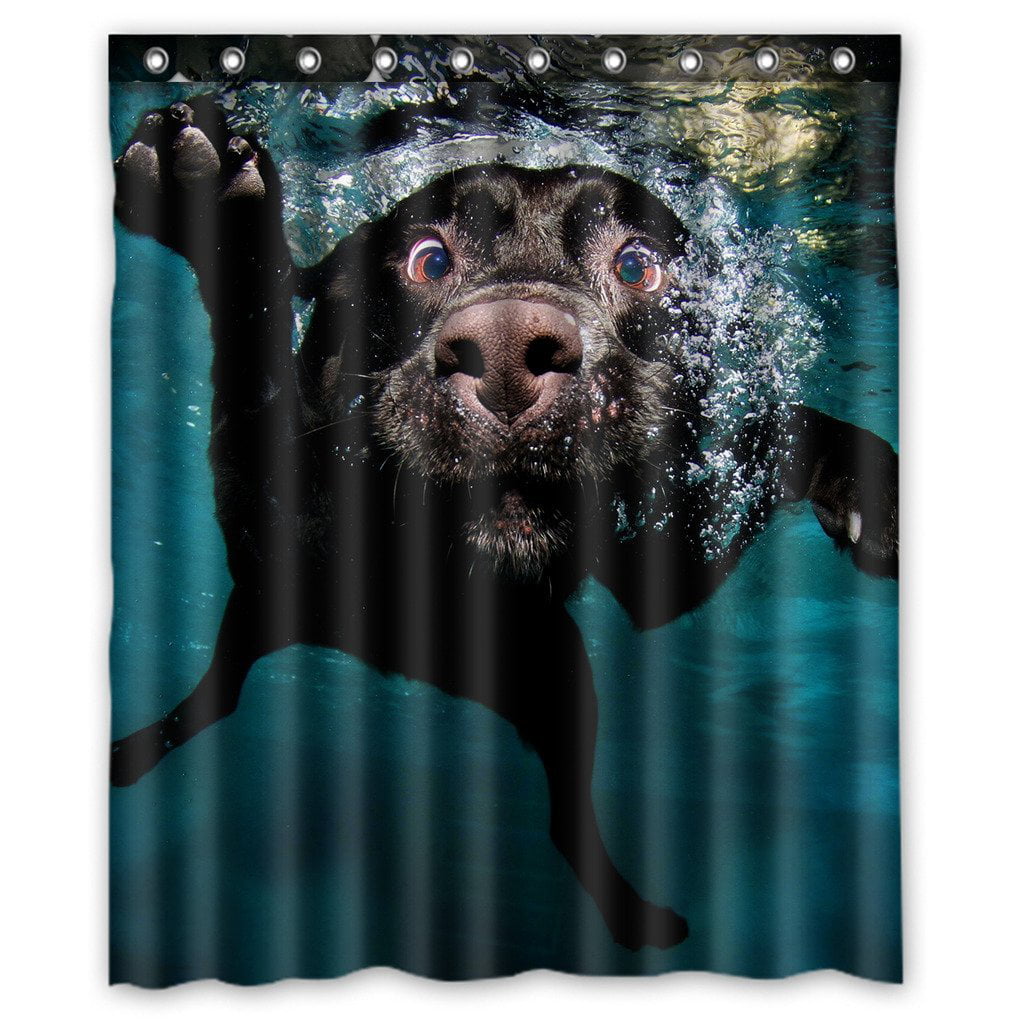 Cool Galaxy DJ Cat Funny Animal Pet Design Polyester Fabric Shower Curtain 66x72 