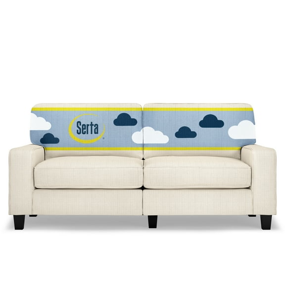 Serta Palisades 73" Track Arm Sofa, Easy Care Polyester, Loveseat or Couch for Small Spaces, Buckwheat Beige