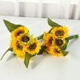 thumbnail image 5 of Shenmeida 1Pc 7 Heads Artificial Silk Sunflowers Long Stem Fake Sunflowers Bouquet Large Sunflowers Decor for Home Hotel Office Wedding Party Garden, 5 of 7