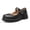 Dark Gray, variant on Mary Jane Loafers Gothic Thick Platform Heel Imitation Leather Round Toe Ankle Strap Dress Shoes For Campus Work Casual Occasions