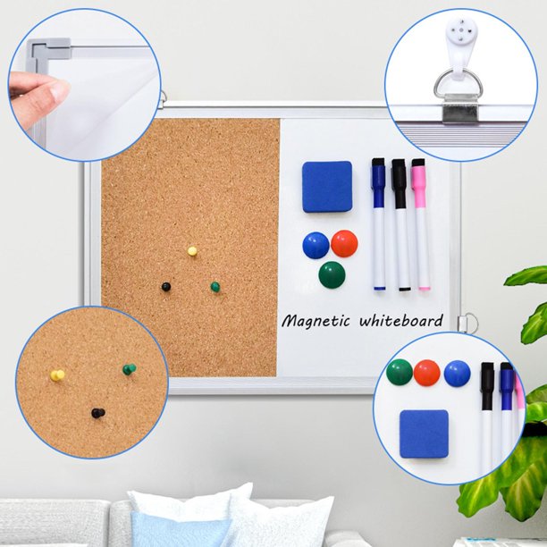 Combination Whiteboard Bulletin Board Set / Cork Board 16 x 12