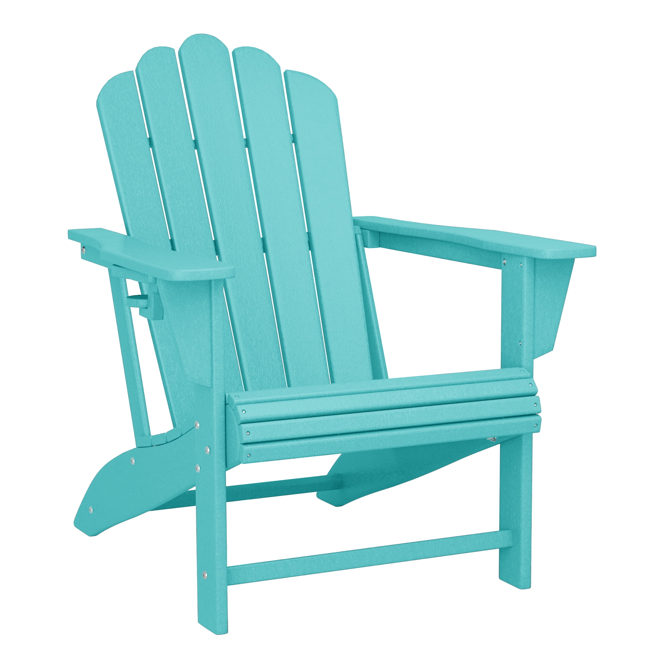 WestinTrends Highland Outdoor Patio HDPE Adirondack Chair With Cup Holder, Turquoise