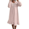 thumbnail image 7 of Mgmyaa Women's Flannel Nightgown Princess Style Sleep Dress Long Sleeve Doll Collar Midi Length Lounge Wear Cozy Home Nightdress Dress, 7 of 7