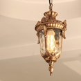 thumbnail image 2 of Retro IP54 Outdoor Ceiling Chandelier, Waterproof Hanging Lantern, Glass Aluminum Outdoor Lighting Suitable for Terrace Garden Porch Balcony, 2 of 2