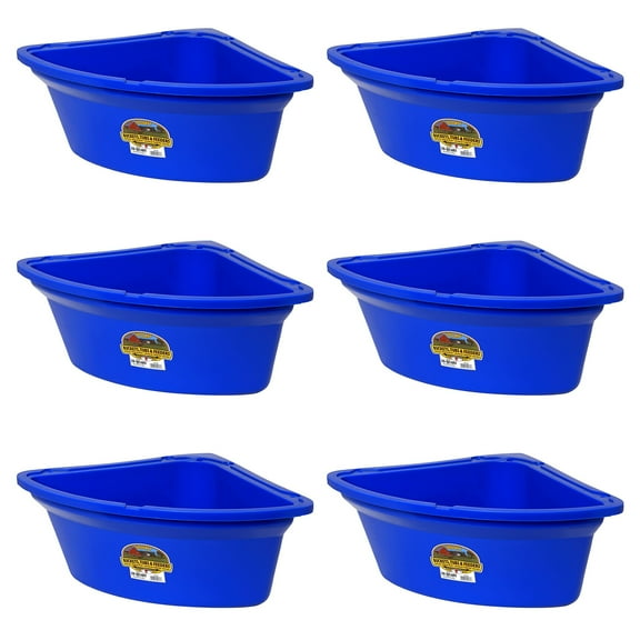 Little Giant PCF6BLUE Heavy Duty Plastic Corner Feeder Holds 6.5 Gallons, Blue)