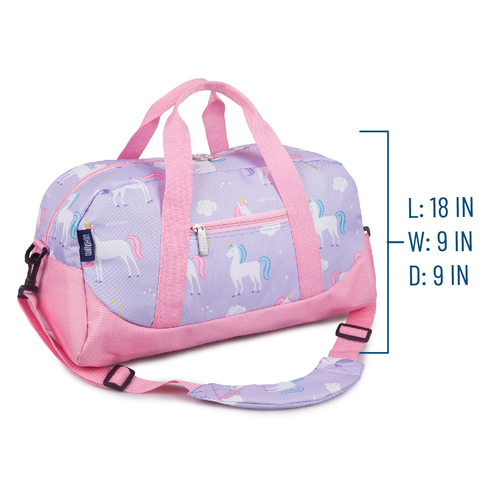 Wildkin Kids Overnighter Duffel Bag for Boys & Girls, Features Two Carrying Handles and Removable Padded Shoulder Strap, BPA & Phthalate Free (Unicorn Purple) - image 5 of 7