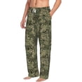 thumbnail image 2 of Uemuo Green Snake Skin Pattern Men's Wide Leg Palazzo Lounge Pants with Pockets Light Weight Loose Comfy Casual Pajama Pants-Large, 2 of 9