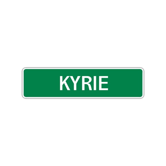 Kyrie Boys Letter Printed Children Name Label Wall Plaque Decoration Aluminum Indoor Outdoor Sign 4"x13.5"