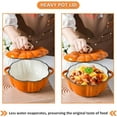 thumbnail image 5 of Pumpkin Dutch Oven Pot with Lid , 4 Qt Enameled Cast Iron Pumpkin Shaped Dutch Oven ,Non-Stick, Oven & Stove Safe Pumpkin Pot , For Soups, Stews, Baking & Holiday Gift Giving, 5 of 9