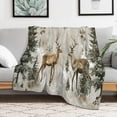 thumbnail image 5 of Christmas Elk Theme Flannel Throw Blanket for Gifts for Women Men Girls Boys All Seasons, 5 of 7