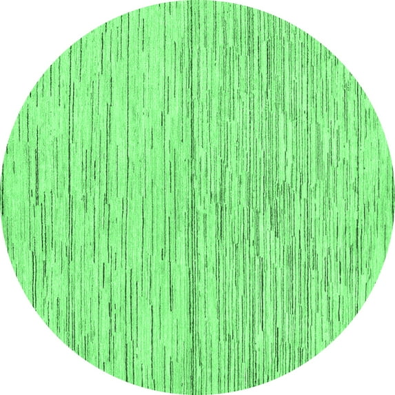 Ahgly Company Indoor Round Solid Emerald Green Modern Area Rugs, 6' Round