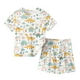 thumbnail image 1 of Zpanxa Ensembles d'Été pour Filles Mode Garçons Décontracté Manches Courtes Col Rond Col Bouton Imprimé Ensembles de Shorts 5 Ans, 1 of 3