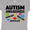 thumbnail image 4 of Inktastic Autism Awareness- Support, Educate, Advocate Boys or Girls Baby Bodysuit, 4 of 5