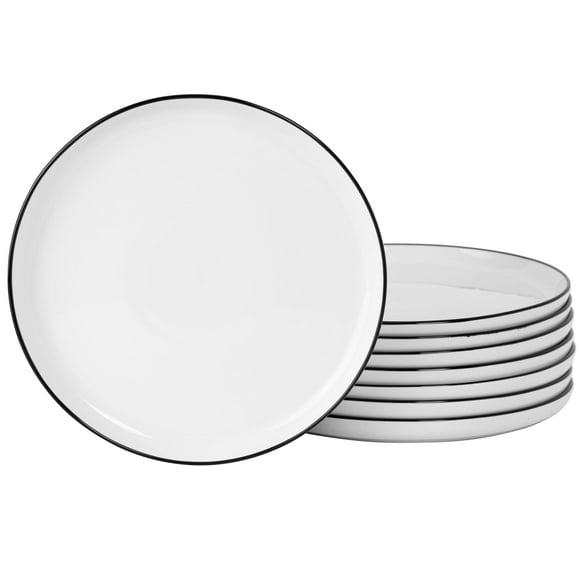 Juego de platos llanos Gibson Home Oslo, porcelana, 8 piezas, color blanco