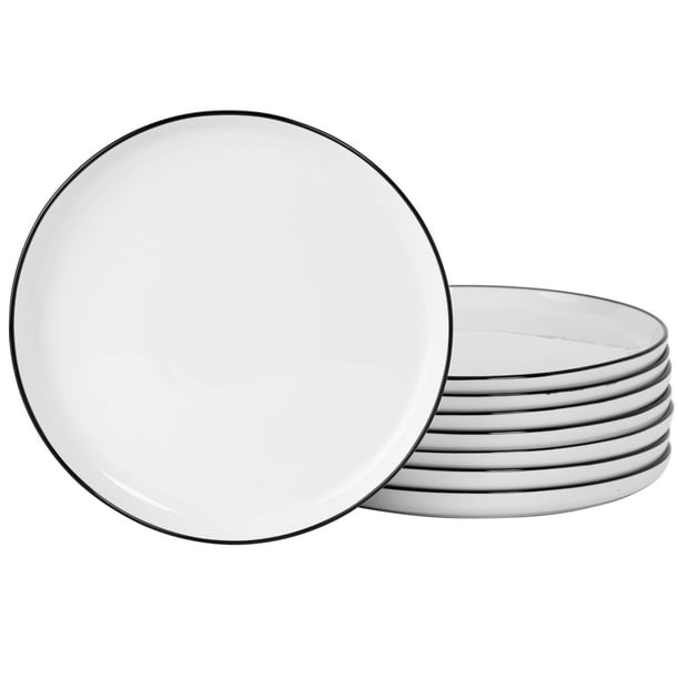 Juego de platos llanos Gibson Home Oslo, porcelana, 8 piezas, color blanco