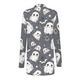 thumbnail image 6 of Kilaqueen Halloween Cardigan for Women Trendy Ghost Pumpkin Graphic Tunic Shirt Spooky Season Lightweight Cardigans Long Sleeve Medium Length Coat, 6 of 7