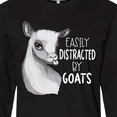 thumbnail image 4 of Inktastic Easily Distracted by Goats Cute Goat Long Sleeve T-Shirt, 4 of 5