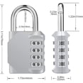 thumbnail image 4 of Combination Padlock 4 Digit Combination Padlock Gym Escape Game Waterproof Digital Lock Outdoor Shelter (2 Pcs, Silver), 4 of 5