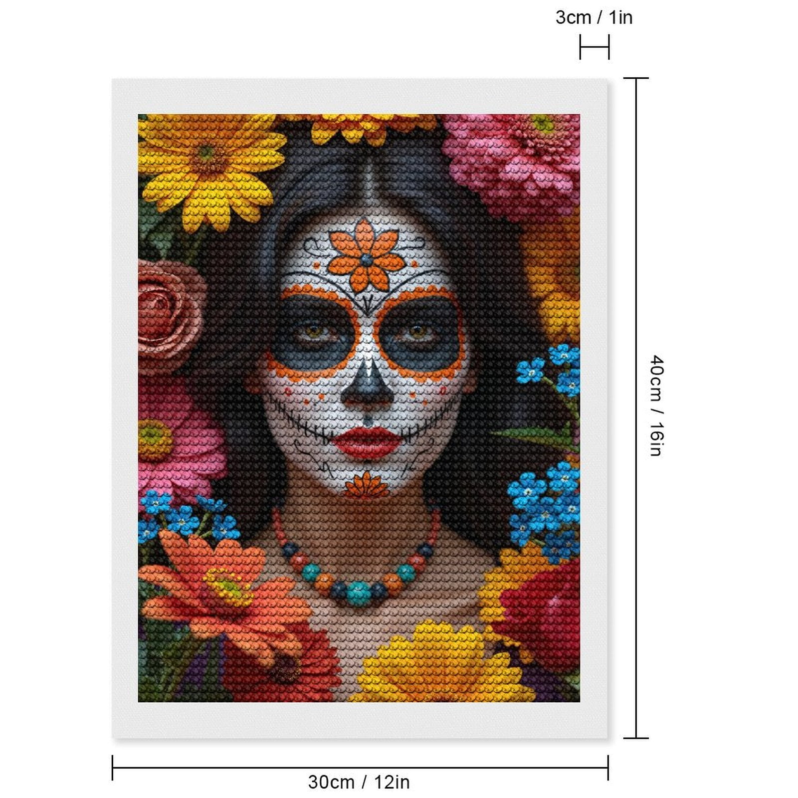 Diamond Art Kits for Adults, Colorful Flower Face Art Celebration 5D Diamond Painting Kits for Adults Beginners, DIY Full Drill Diamond Painting, Gem Art and Crafts 12x16