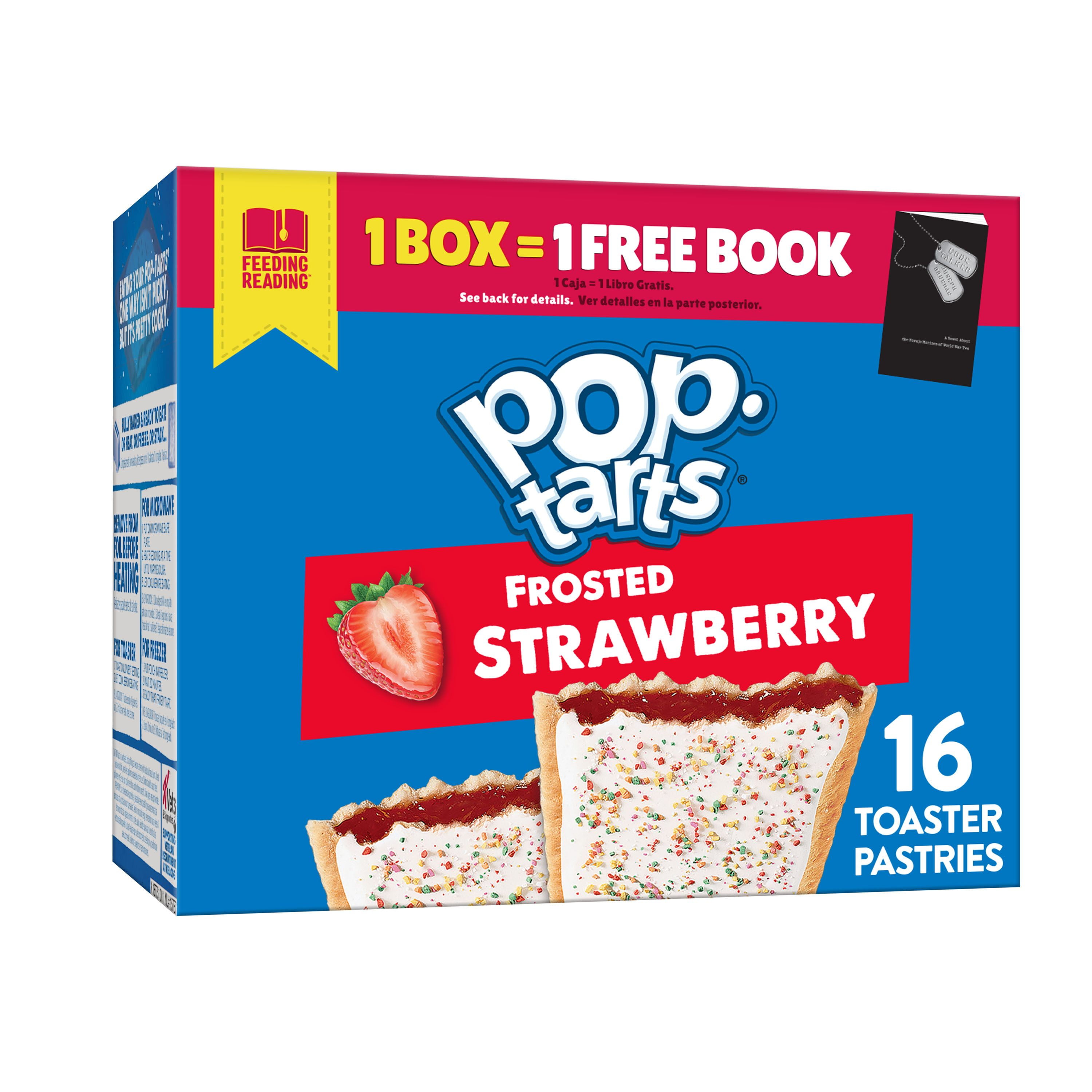 Photo 1 of Pop Tarts Toaster Pastries, Frosted Strawberry, Value Pack - 16 toaster pastries, 27 oz  4 boxes