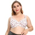 thumbnail image 2 of Women Plus Size Bra Ultra-Thin Large Sports Bra Cup Tops White Floral Bra, 2 of 11